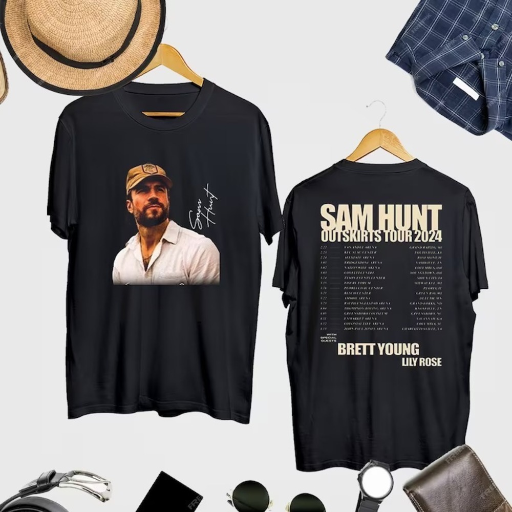 Sam Hunt Outskirts Tour 2024 T-Shirt, Sam Hunt 2024  2 Sided T-Shirt